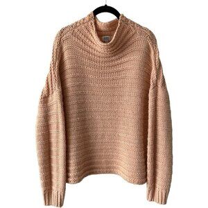 RHYTHM Pullover Chunky Knit Sweater Cowl Necks Blush Pink Medium